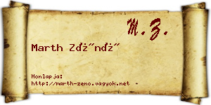 Marth Zénó névjegykártya